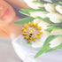 Flowers Bee Daisy Brooch Pin, Yellow Sun Flower Brooch.Charm Daisy Collar Pin Coat Collar Brooch for Women Corsage Safety Pin...