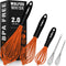 Walfos Whisk, Silicone Whisks Set of 5, Mini Stainless Steel Whisk 7+5in and Non Scratch Coated 7+9+11in Whisks, Suitable for Blending, Whisking, ...