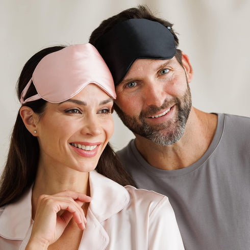 Fishers Finery 25 Momme 100% Mulberry Silk Eye Mask Adjustable Strap (Pink)...