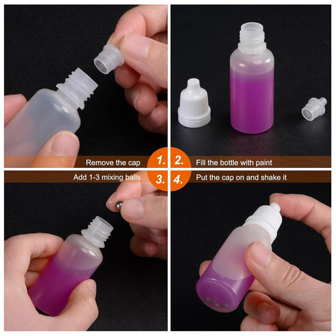 uxcell 200pcs 5.5mm 304 Stainless Steel Balls with 20pcs 15ml PE Bottle for Model Paint...
