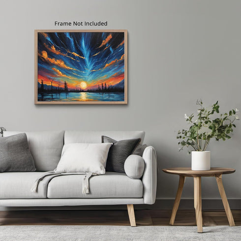 Posterizer 1 pcs- mountains, trees, night sky landscape nature 7-Landscape & Nature Art-Floral Botanical Art- Decor for Home & Office- unframed wa...