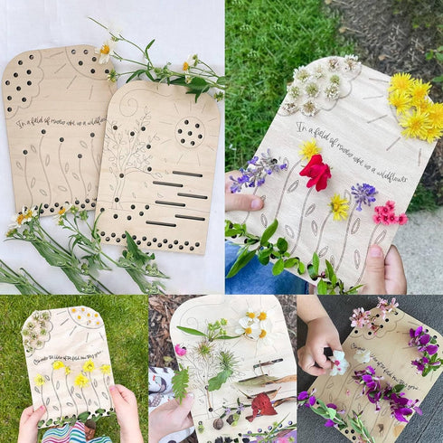 Flower Leaf Collector Boards DIY Flower Wood Boards Wooden Collection Board Decor Creative Crafting Supplies for Outdoor Nature Exploration & Arti...