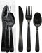 Party Essentials Individually Wrapped Black Plastic Cutlery Packets/Heavy Duty Silverware Kits, Fork/Spoon/Knife, 50 Sets...