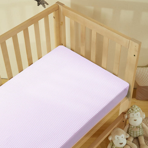 100% Cotton Jersey Knitted Mini crib sheets for Boys and Toddler, Soft and Breathable, crib sheets girl Snug Fit, Machine Washable, Multiple Color...