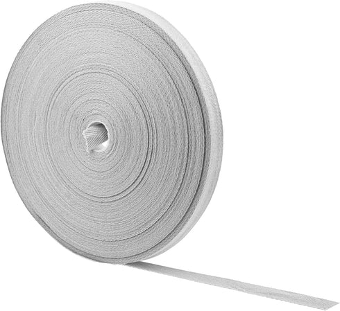 Mandala Crafts Gray Twill Tape 1/2 Inches Cotton Webbing Strap - 50 Yds Gray Cotton Ribbon Herringbone Tape - Cotton Bias Tape for Sewing Seam Bin...