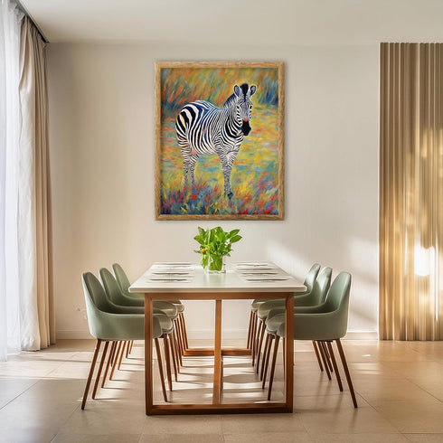 Posterizer 1 pcs- Zebra standing between flowers-Art for Animal Lovers-Floral Botanical Art- Gift for Men Women Teens-decor for Bedroom, Office, ...
