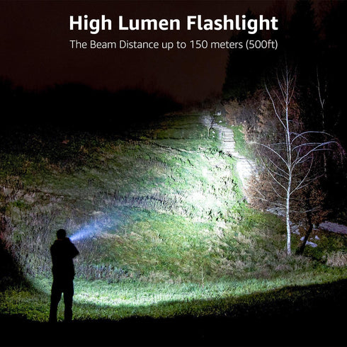 Lighting EVER LED Flashlights High Lumens, Small Flashlight, Zoomable, Waterproof, Adjustable Brightness Flash Light for Outdoor, Emergency, AAA B...