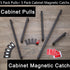Cabinet Pulls Matte Black Cabinet Handles 5 Pack 5 Inch Square Drawer Pulls and 5 Pack Cabinet Magnetic Catch, Stainless Steel Kitchen Door Cupboa...