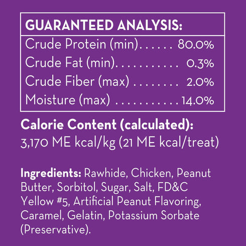 Dingo Twist Sticks with Peanut Butter, Rawhide Chew, 25 Count...