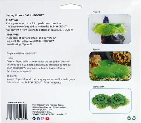 Penn-Plax Fish Breeding Grass – Baby Hideout for Fry – Great for Livebearers and Egg Layers – Plastic Aquarium Plants – 2 Pieces...