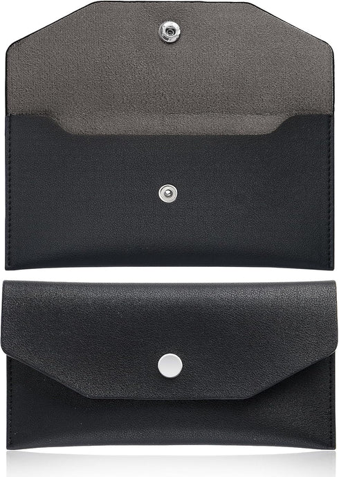 Black Cash Envelope Wallet Leather Money Wallet Organizer for Cash Reusable Money Bag Pouch Budget Binder Waterproof Slim Budget Envelope for Mone...