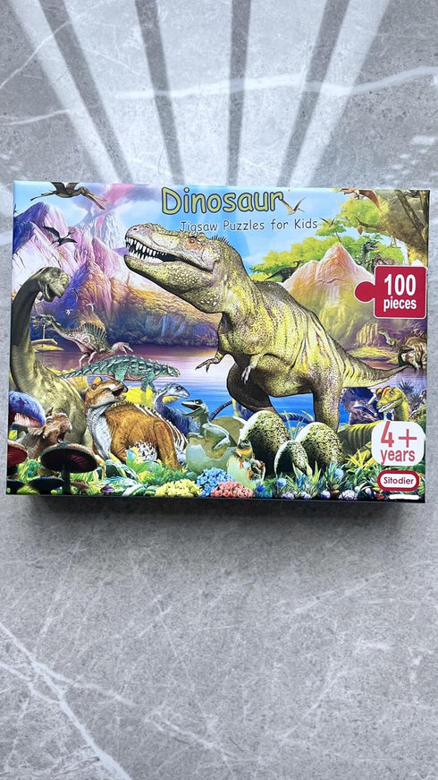 Dinosaur Puzzles for Kids, 100 Piece Jigsaw Puzzles for Kids Ages 4-8, Learning Educational Puzzle Toys for Toddlers Boys Girls 4 5 6 7 8 Years Ol...
