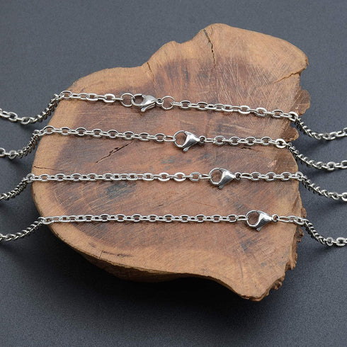 LPBeads 12 Pack Mix Size Stainless Steel Chain Necklace for Jewelry Making...