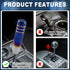 Cylinder Shift Knob, 13cm Universal for Automatic and Manual Vehicle Gear Shifter Knob with 3 Adapter Aluminum Alloy Burnt Blue, 1 Set...