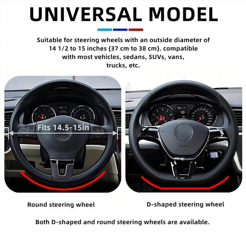 Car Steering Wheel Cover, 15 inch Microfiber Leather Carbon Fiber Soft Anti-Slip Breathable, Universal Size Elastic Car Accessory for Most Cars (B...