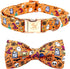 Elegant little tail Dog Collar, Fall Dog Collar Pumpkin Holiday Pet Collar Dog Halloween Dog Bow Collar Pet Durable Adjustable Girl Boy Dog Collar...