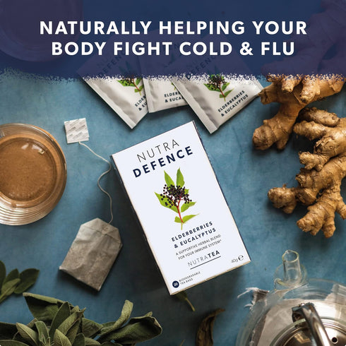 NUTRADEFENCE - Cold and Flu Tea | Immunity Tea - Supports & Boosts The Immune System – Includes Elderberry, Eucalyptus and Licorice Root - 20 Enve...