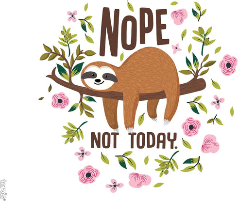 Tervis Sloth Nope Not Today Made in USA Double Walled Insulated Tumbler Travel Cup Keeps Drinks Cold & Hot, 24oz, Classic...