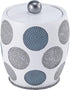 Avanti Linens - Covered Jar, Countertop Organizer, Stylish Home Decor (Dotted Circles Collection) White...