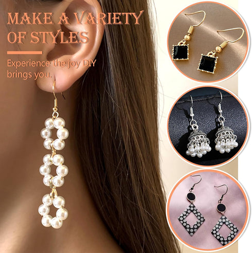 TOAOB 150pcs 5 Colors Earring Hooks Kit Hypoallergenic Ear Wires and 1000pcs Jump Rings 200pcs Earring Backs for Earrings Making Jewelry Making Fi...