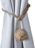 RII Beautiful Curtain Tiebacks, Natural Soft Jute Curtain Rope Pullback, Handmade Rustic Decorative Curtain Holdbacks, Hand Braided Modern Drapery...