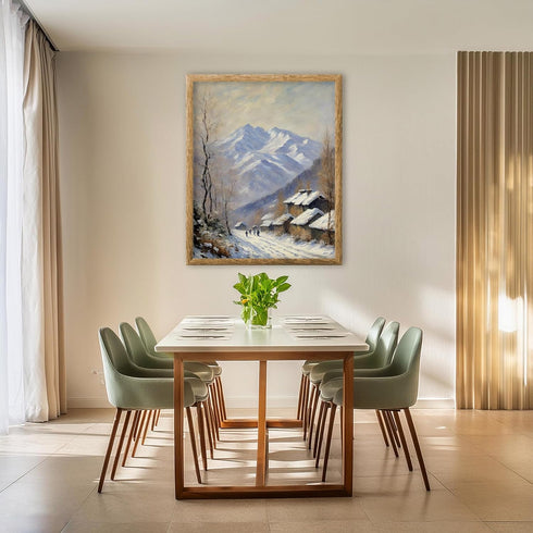 Posterizer 1 pcs-beautiful snowy scenary in winter -1-Landscape & Nature Art-GIft for Men Women Teens-Dining Room Decor- unframed wall art...