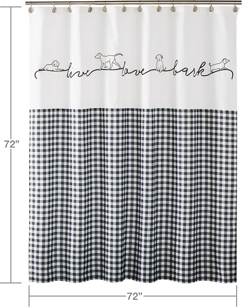 SKL Home by Saturday Knight Ltd. Farmhouse Dogs Shower Curtain, White 72" X 72"...