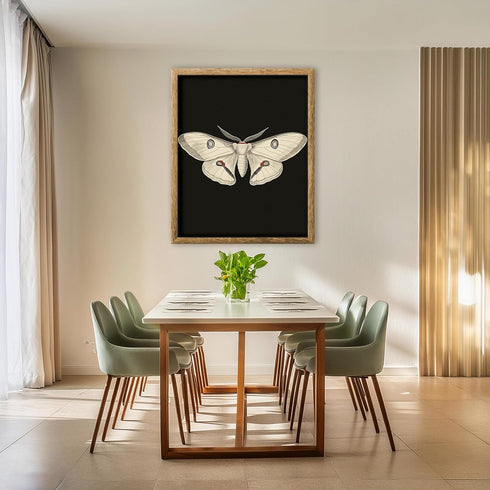 Posterizer 1 pcs-detailed delicate beautiful moth art 3-Art for Animal Lovers-Retro Art-Gift for Men Women Entrepreneur Teens School and classroo...