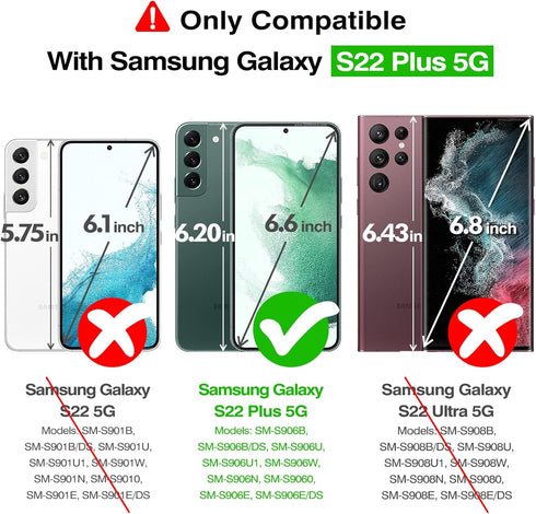 Rayboen for Samsung Galaxy S22 Plus Case, Translucent Frosted Hard Back Silicone Edge Skin Feel Anti-Fingerprint Anti-Scratch Protective Slim Cove...