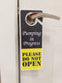Do Not Disturb Sign - Pumping in Progress Do Not Open, Door Hanger 2 Pack, Double Sided, Ideal for Using in Any Places...