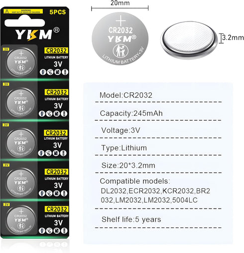 20 Pack 3V Lithium CR2032 Battery for Airtag Candles Tea Light Car Remote Key Fob Watch Ring Sensor CR 2032 3 Volt Button Battery...