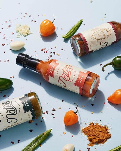 Farmer Nate's Smokehouse Habanero Hot Sauce with Habanero and Red Cayenne High Heat, 5 ounce...