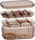 LETURE 3-Layer Jewelry Organizer Box for Earrings, Rings, Necklaces, Bracelets, Clear Plastic Bead Storage Containers for Crafts (Coffee)...