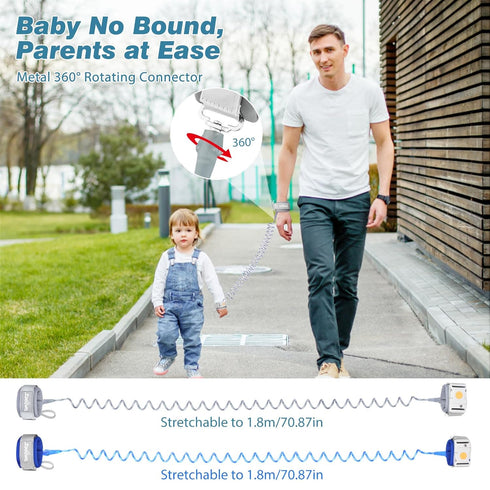 Zooawa Toddler Leash 2Pack, Toddler Kids Harness Anti Lost Wrist Link with Magnetic Lock, Reflective Safety Walking Harness Wristband Leashes for ...