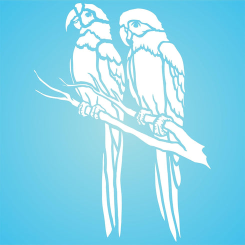 Parrot Stencil, 10.5 x 14 inch (XL) - Animal Wildlife Macaw Bird Stencils for Painting Template...