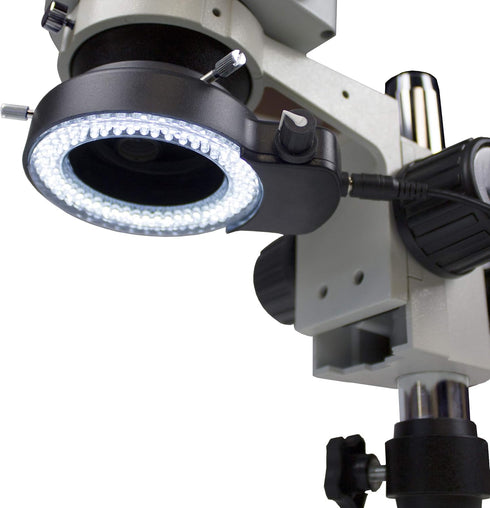 Vision Scientific VMLIFR-09B Black Adjustable 144 LED Ring Light for Stereo Microscope | 2.5" (62.5mm) Inside and 3.64" (92.5mm) Outside Diameters...