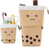 ANGOOBABY Cute Pencil Case Standing Pen Holder Telescopic Makeup Pouch Pop Up Cosmetics Bag with Kawaii Smile Face Stationery case Office Organize...