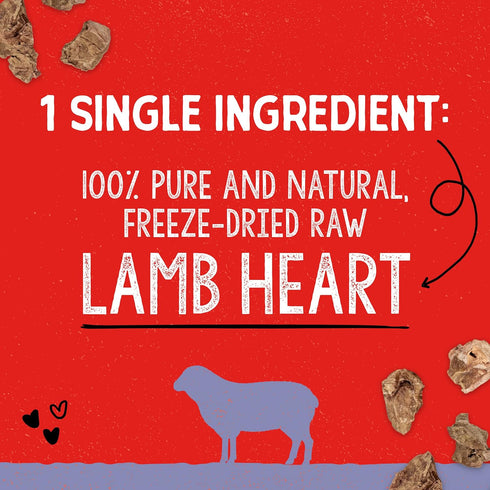 Stella & Chewy's Freeze-Dried Raw Single Ingredient Lamb Heart Treats, 3 oz. Bag...