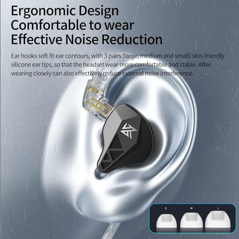 KZ EDXS 10mm Dynamic Driver HiFi in-ear Headphones Earbuds,Bassy Iems Sports Earphones,KZ Balanced Sound Phone Game Headsets (with Mic)...
