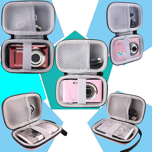 WERJIA Kids Camera Case for Lecran/Kodak PIXPRO Friendly Zoom FZ55/FZ53/ FZ43/FZ45 Digital Camera and More Brands Kids Camera (Pink)...