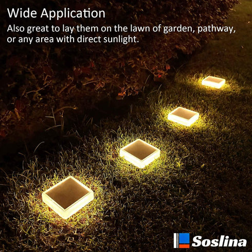 Solar Deck Lights Solar Powered,Solar Stair Lights Outdoor Waterproof,Solar Step Lights Auto ON/Off,Solar Lights Stick on Garden,Patio,Concrete Pa...