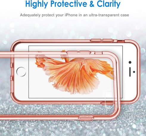 JETech Case for iPhone 6 Plus and iPhone 6s Plus 5.5-Inch, Non-Yellowing Shockproof Phone Bumper Cover, Anti-Scratch Clear Back (Rose Gold)...