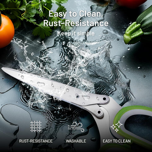 Herb Scissors, Premium Stainless Steel 5 Blade Kitchen Salad Scissors Dishwasher Safe, Sharp and Convenient 5 Blade Kitchen Scissors with Safety C...