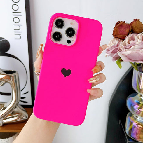 Jmltech for Silicone iPhone 15 Pro Case Women Girly Protective Heart with Soft Anti-Scratch Microfiber Lining Phone Cases for iPhone 15 Pro Pink.....