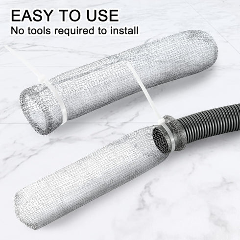48 Pieces Lint Traps Washing Machine Stainless Steel Lint Snare Traps Laundry Mesh Washer Hose Filter with 48 Pcs Cable Tie...