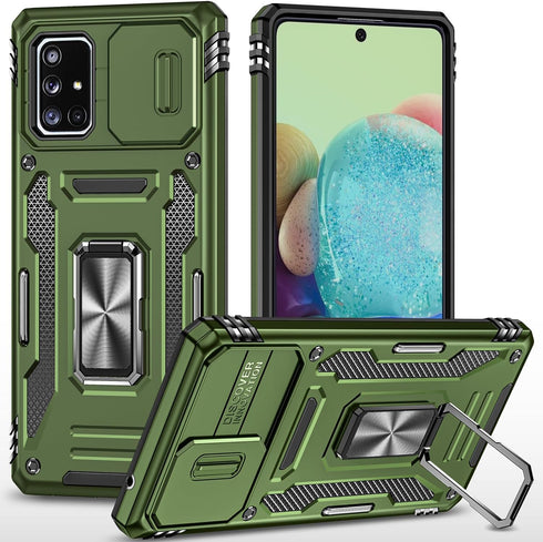 for Samung Galaxy A71 5G Case with Slide Camera Cover Ring Kickstand Military Grade Shockproof Case Armor Heavy Duty for Galaxy A71 5G Phone Case ...