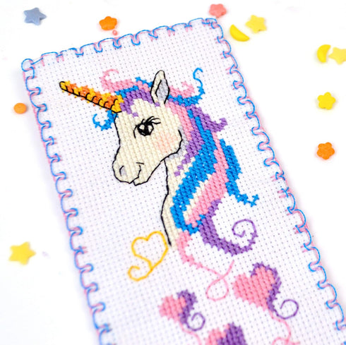 Povitrulya Embroidery Kit 'Unicorn' - Counted Cross Stitch Bookmark Set...