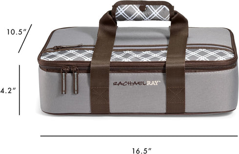 Rachael Ray Lasagna Lugger, Thermal Insulated Casserole Carrier for Hot or Cold Food, Lugger Tote for Potluck, Parties, Picnic, and Cookouts, Fits...