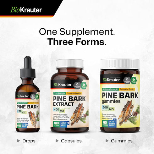Pine Bark Extracts Tincture - Rich in Antioxidants Liquid Supplement - 400 mg Organic French Maritime Pine Bark Extract Drops - Vegan, Alcohol & S...