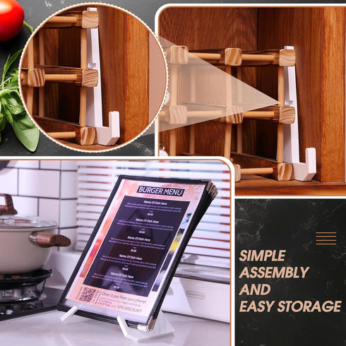 Acrylic Cookbook Stand Cook Book Stand for Kitchen Counter Cookbook Holder Recipe Book Holder Multifunctional Display Stand for Tabletop Kitchen C...